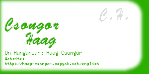 csongor haag business card